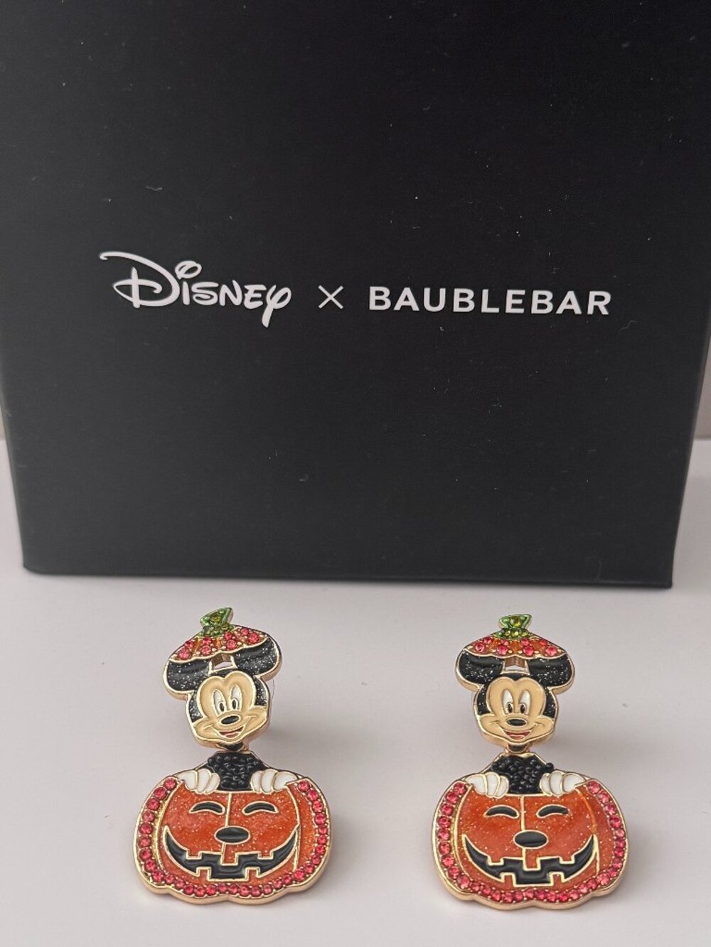 Disney x BaubleBar Mickey Mouse Pumpkin Halloween Statement Earrings